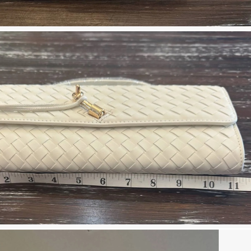 Few Moda East West Theia Clutch With Crossbody Strap - Cream NWT - Picture 9 of 11